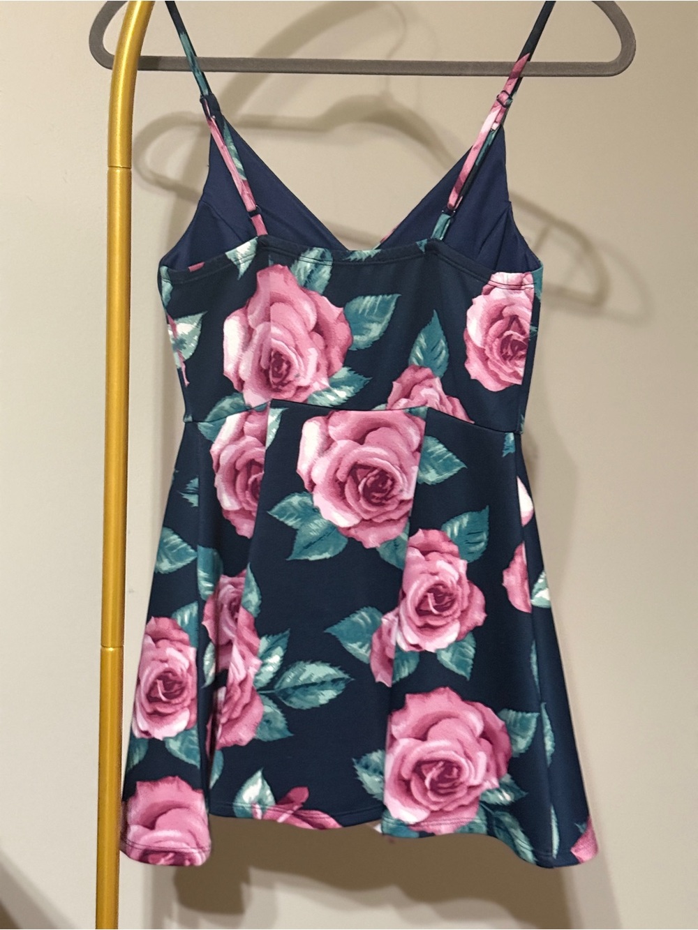 Rose Floral Fit and Flare Romper